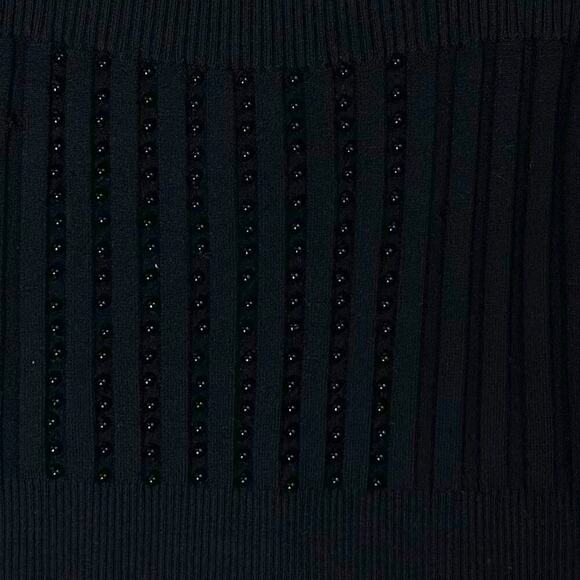 Wayne Rogers Black Silk Knit Beaded Tank Size Medium - Picture 2 of 4